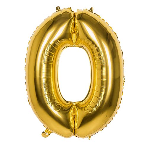 Boland 22020 - Folienballon Zahl '0' Gold 86 cm, Gold, Zahlenballon, Nummer, Ballon, Luft, Geburtstag, Jubiläum, Kindergeburtstag, Geschenk Boland 22020 - Folienballon Zahl '0' Gold 86 cm, Gold, Zahlenballon, Nummer, Ballon, Luft, Geburtstag, Jubiläum, Kindergeburtstag, Geschenk von Boland