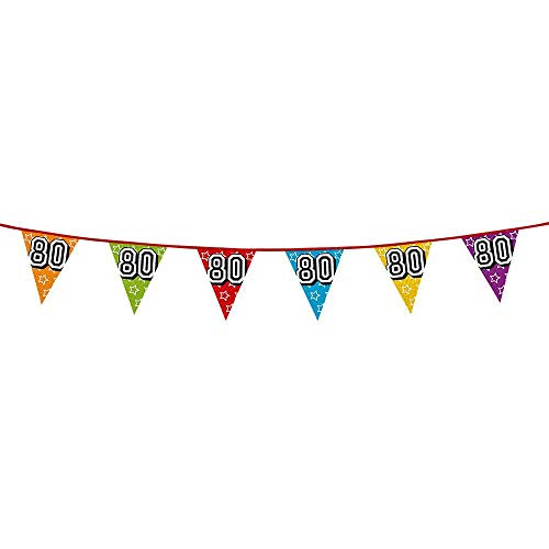 Boland 30080 - Holografische Wimpelkette Zahl 80, 1 Stück, Länge 800 cm, Fahnenkette, Sterne, Hängedekoration, Mehrfarbig, Girlande, Mottoparty, Geburtstag, Jubiläum Boland 30080 - Holografische Wimpelkette Zahl 80, 1 Stück, Länge 800 cm, Fahnenkette, Sterne, Hängedekoration, Mehrfarbig, Girlande, Mottoparty, Geburtstag, Jubiläum von Boland