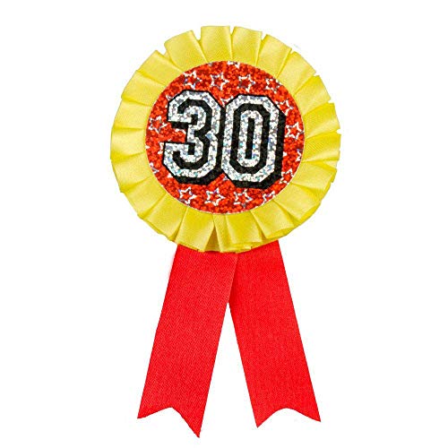 Boland 30116 - Anstecker Holographische Rosette 30, Geburtstag, Button, Party, Jubiläum, Medaille, Dekoration Boland 30116 - Anstecker Holographische Rosette 30, Geburtstag, Button, Party, Jubiläum, Medaille, Dekoration von Boland