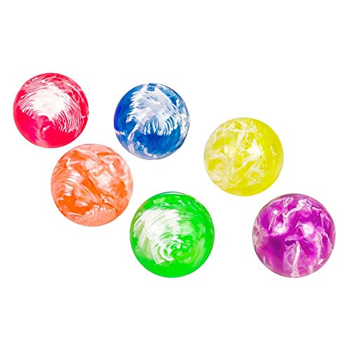 Boland 30830 - Gummiball-Set Marmor, 6 marmorierte Gummibälle, Größe je Ball 3 cm, Flummi, Geschenk, Give-Away, Spielzeug, Pinata-Füllung, Wundertüte von Boland