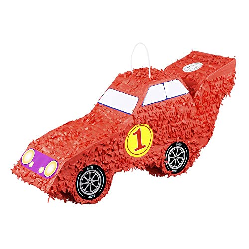 Boland 30940 - Pinata Rennauto, 55 x 23 cm, Schlag Pinata, Auto ohne Befüllung, Deko, Geburtstag, Motto, Party Spiel, Kinder, Spaß von Boland