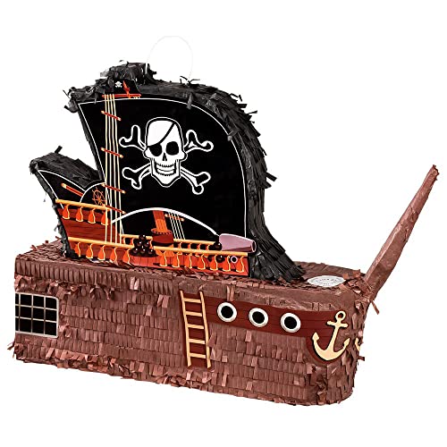 Boland 30967 - Pinata Piraten-Schiff, Größe 59 x 44 x 15 cm, Seeräuber, Boot, Geburtstag, Dekoration, Party-Spiel, Geschenk von Boland
