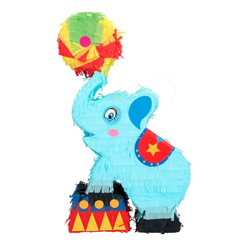 Boland 30979 - Pinata Zirkus Elefant, 26 x 8,5 x 45 cm, Hängedeko, Dekoration für Geburtstag, Mottoparty und Karneval von Boland