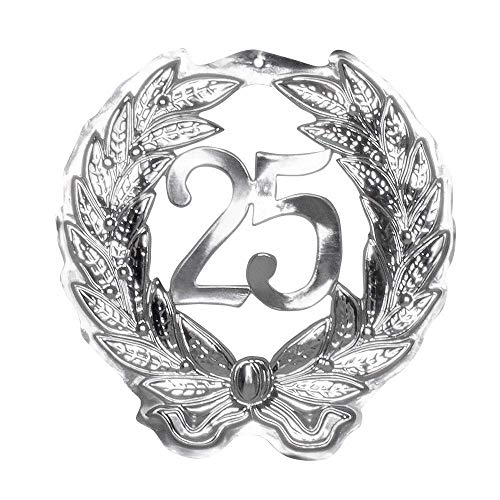 Boland 42094 - Wanddekoration Zahl 25, Größe 45 x 42 cm, Fünfundzwanzig, Silber, Jubiläum, Silberhochzeit, Kunststoff, Dekoration, Wanddekoration, Hängedekoration Boland 42094 - Wanddekoration Zahl 25, Größe 45 x 42 cm, Fünfundzwanzig, Silber, Jubiläum, Silberhochzeit, Kunststoff, Dekoration, Wanddekoration, Hängedekoration von Boland