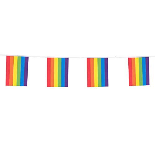 Boland 44734 - Wimpelkette Regenbogen, Länge 3 Meter, Fahnen-Girlande aus Papier, Dekoration, Karneval, Christopher Street Day, Party, Geburtstag Boland 44734 - Wimpelkette Regenbogen, Länge 3 Meter, Fahnen-Girlande aus Papier, Dekoration, Karneval, Christopher Street Day, Party, Geburtstag von Boland