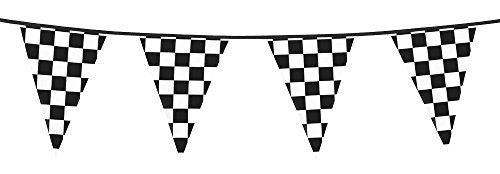Boland 44750 - Wimpelkette Racing, Länge 600 cm, Schwarz-Weiß, Fahnenkette, Girlande, Hängedekoration, Karneval, Mottoparty, Geburtstag, Kindergarten, Formel 1 Boland 44750 - Wimpelkette Racing, Länge 600 cm, Schwarz-Weiß, Fahnenkette, Girlande, Hängedekoration, Karneval, Mottoparty, Geburtstag, Kindergarten, Formel 1 von Boland