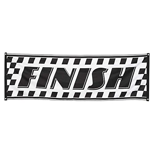 Boland 44751 - Dekorationsbanner Finish, Größe 74 x 220 cm, Ziel, Autorennen, Rennwagen, Banner, Wanddekoration, Hängedeko für Mottoparty Boland 44751 - Dekorationsbanner Finish, Größe 74 x 220 cm, Ziel, Autorennen, Rennwagen, Banner, Wanddekoration, Hängedeko für Mottoparty von Boland