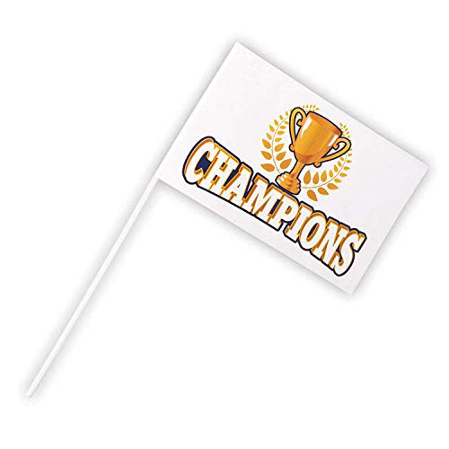 Boland 44773 - Fahne Champions, Größe 17 x 25 x 40 cm, am Stick, Handfahne, mit Pokal, Gewinner, Siegerehrung, Sportfest, Cheerleader, Party Boland 44773 - Fahne Champions, Größe 17 x 25 x 40 cm, am Stick, Handfahne, mit Pokal, Gewinner, Siegerehrung, Sportfest, Cheerleader, Party von Boland
