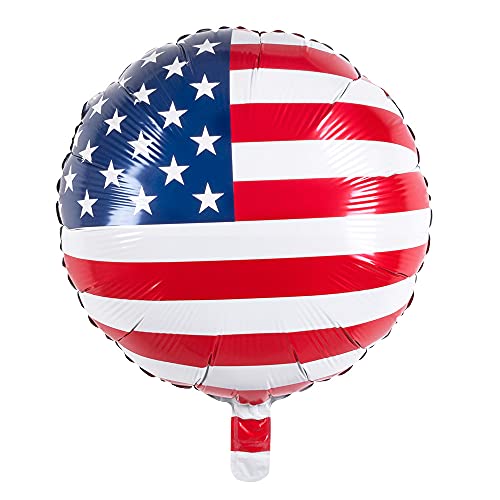 Boland 44972 - Folienballon USA, Größe 45 cm, bedruckter Ballon, Luftballon, Helium, Amerika, Vereinigte Staaten, Stars and Stripes, Geschenk, Dekoration, Geburtstag, Mottoparty von Boland