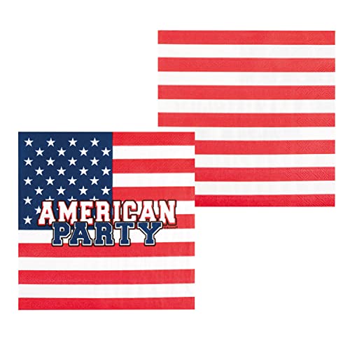 Boland 44975 - Party-Servietten American Party, 20 Stück, 33 x 33 cm, Mundtuch, Tisch-Dekoration, 100 % Papier, Geburtstag, Mottoparty Boland 44975 - Party-Servietten American Party, 20 Stück, 33 x 33 cm, Mundtuch, Tisch-Dekoration, 100 % Papier, Geburtstag, Mottoparty von Boland