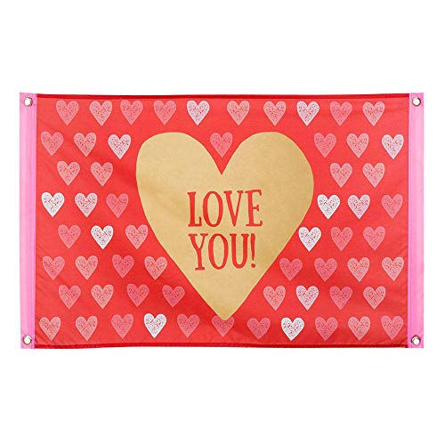 Boland 48001 - Dekorationsfahne Love you!, Größe 60 x 90 cm, Liebe, Herz, Valentinstag, Flagge, Polyester, Banner, Wanddekoration, Liebeserklärung, Mottoparty, Geburstag Boland 48001 - Dekorationsfahne Love you!, Größe 60 x 90 cm, Liebe, Herz, Valentinstag, Flagge, Polyester, Banner, Wanddekoration, Liebeserklärung, Mottoparty, Geburstag von Boland