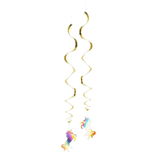 Boland 50001 - Dekorationsspiralen Einhorn, 2 Stück, Länge 85 cm, Fabelwesen, Hängedekoration, Girlande, Geburtstag, Mottoparty, Karneval von Boland