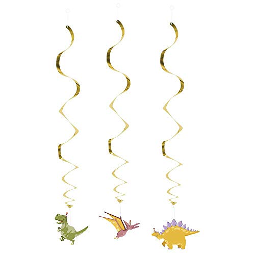 Boland 50053 - Dekorationsspiralen Dinosaurier, 3 Stück, Länge 85 cm, Hängedekoration, Girlande, Geburtstag, Mottoparty, Karneval Boland 50053 - Dekorationsspiralen Dinosaurier, 3 Stück, Länge 85 cm, Hängedekoration, Girlande, Geburtstag, Mottoparty, Karneval von Boland