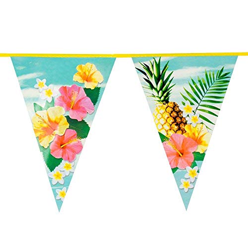 Boland 52480 - Paradise Girlande, Wimpelkette, mehrfarbig, Blumen, Ananas, Dekoration, Garten Party, Beach Party, Tropical, Sommer, Mottoparty von Boland