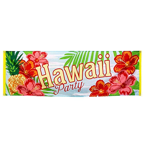 Boland 52481 - Banner Hawaii-Party, Größe 74 x 220 cm, Dekoration, Girlande, Grillfest, Sommerparty, Beachparty, Mottoparty Boland 52481 - Banner Hawaii-Party, Größe 74 x 220 cm, Dekoration, Girlande, Grillfest, Sommerparty, Beachparty, Mottoparty von Boland