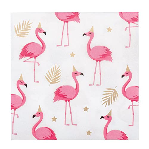 Boland 52498 - Party-Servietten Flamingo, 20 Stück, 33 x 33 cm, Mundtuch, Tisch-Dekoration, 100 % Papier, Geburtstag, Mottoparty von Boland