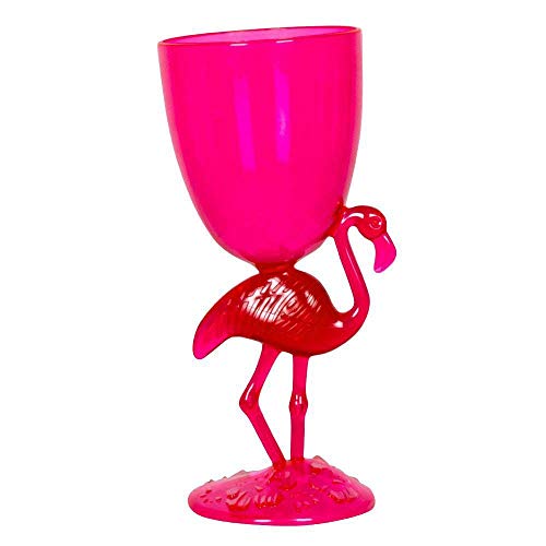 Boland 52542 - Trinkglas Flamingo, Höhe 20 cm, Fassungsvermögen 40 cl, Kunststoff, Kelch, Junggesellinnenabschied, Trinkbecher, Mottoparty, Geburtstag, Karneval von Boland