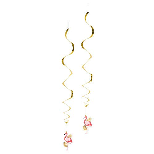Boland 52553 - Dekorationsspiralen Flamingo, 2 Stück, Länge 85 cm, Hängedekoration, Girlande, Beach Party, Geburtstag, Mottoparty, Karneval von Boland