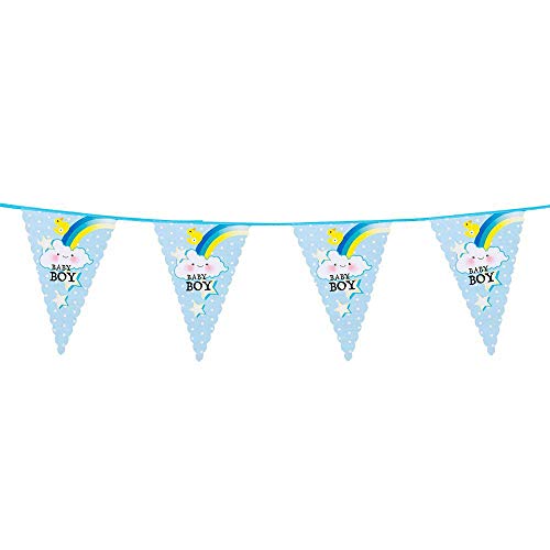 Boland 53201 - Wimpelkette Baby Boy, Länge 6 m, Papier, Girlande, Hängedekoration, Junge, Babyparty, Mottoparty, Garten, Party, Kindergeburtstag, Karneval Boland 53201 - Wimpelkette Baby Boy, Länge 6 m, Papier, Girlande, Hängedekoration, Junge, Babyparty, Mottoparty, Garten, Party, Kindergeburtstag, Karneval von Boland
