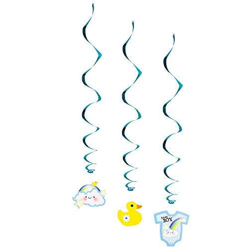 Boland 53209 - Dekorationsspiralen Baby Boy, 3 Stück, Länge 60 cm, Junge, Geburt, Wolke, Ente, Baby-Body, Hängedekoration, Spiralen, Geburtstag, Girlande, Mottoparty, Babyparty Boland 53209 - Dekorationsspiralen Baby Boy, 3 Stück, Länge 60 cm, Junge, Geburt, Wolke, Ente, Baby-Body, Hängedekoration, Spiralen, Geburtstag, Girlande, Mottoparty, Babyparty von Boland