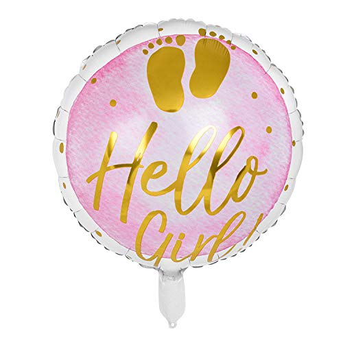 Boland 53240 - Folienballon Hello Girl, Durchmesser 45 cm, befüllbar, Heliumballon, Baby-Party, Geburt, Mädchen, Geschenk, Dekoration Boland 53240 - Folienballon Hello Girl, Durchmesser 45 cm, befüllbar, Heliumballon, Baby-Party, Geburt, Mädchen, Geschenk, Dekoration von Boland