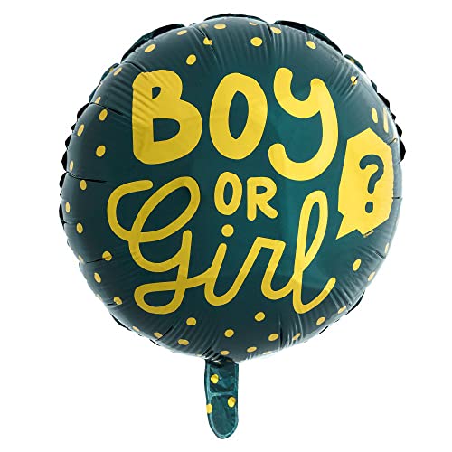 Boland 53254 - Folienballon Boy or Girl, Größe 45 cm, 2-seitig bedruckt, mit Helium und Luft befüllbar, Geburt, Baby-Party, Dekoration, Geschenk von Boland