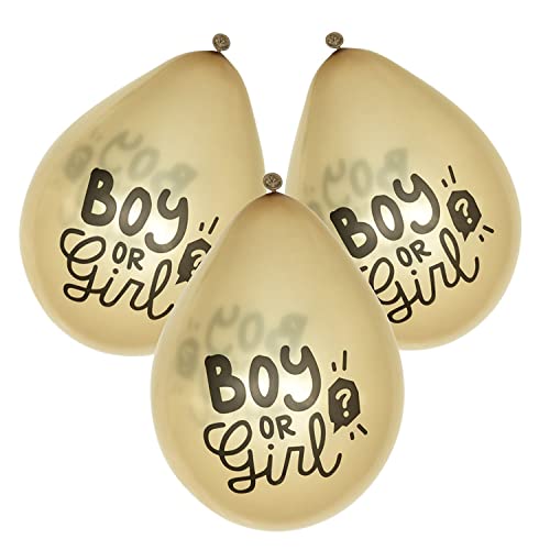 Boland 53260 - Latex-Ballons, Boy or Girl, 6 Stück, Größe circa 23 cm, Luftballons, Dekoration, Geburt, Babyparty von Boland