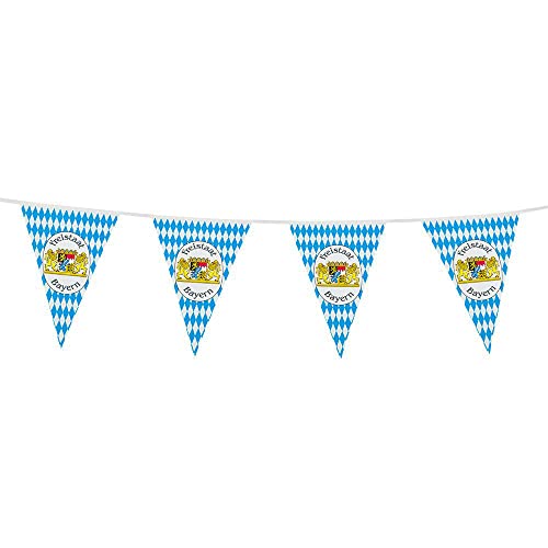 Boland 54220 - Wimpelkette Freistaat Bayern, 10 m, Blau/Weiß, Dekoration, Oktoberfest, Bierfest, Kirchweih, Bayern, Geburtstag, Mottoparty, Karneval Boland 54220 - Wimpelkette Freistaat Bayern, 10 m, Blau/Weiß, Dekoration, Oktoberfest, Bierfest, Kirchweih, Bayern, Geburtstag, Mottoparty, Karneval von Boland