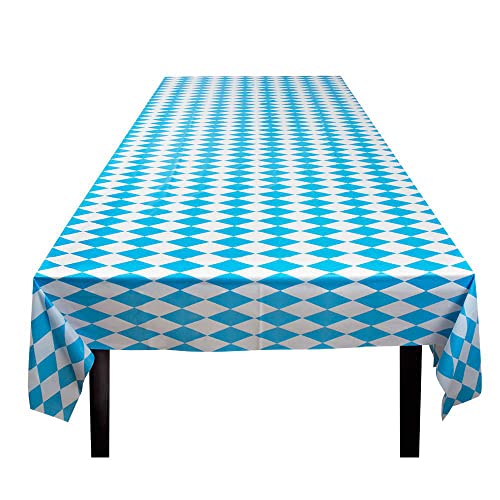 Boland 54256 - Tischdecke Bayern, Motiv Bayerische Raute, Größe 180 x 130 cm, aus Kunststoff, Bierfest, Tisch, Dekoration, Party, Geburtstag von Boland