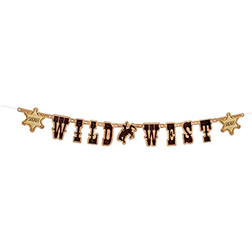 Boland 54353 - Buchstabengirlande Wild West, Länge 110 cm, Sheriff, Wilder Westen, Cowboy, Indianer, Saloon, Wanddekoration, Hängedekoration, Mottoparty, Geburtstag, Karneval Boland 54353 - Buchstabengirlande Wild West, Länge 110 cm, Sheriff, Wilder Westen, Cowboy, Indianer, Saloon, Wanddekoration, Hängedekoration, Mottoparty, Geburtstag, Karneval von Boland