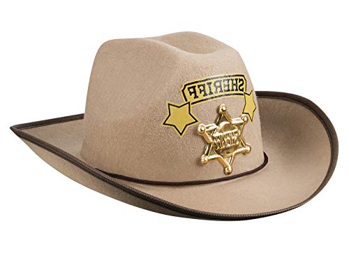 Boland 54365 - Hut Sheriff für Kinder, Cowboy-Hut, Wilder Westen, Gangster, Kopfbedeckung für Faschingskostüme, Kostüm Zubehör für Karneval und Mottoparty von Boland