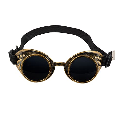 Boland 54503 - Brille Steampunk, aus Kunststoff, Gummiband, dunkle Gläser, verstellbare Größe, Accessoire, Karneval, Halloween, Mottoparty Boland 54503 - Brille Steampunk, aus Kunststoff, Gummiband, dunkle Gläser, verstellbare Größe, Accessoire, Karneval, Halloween, Mottoparty von Boland