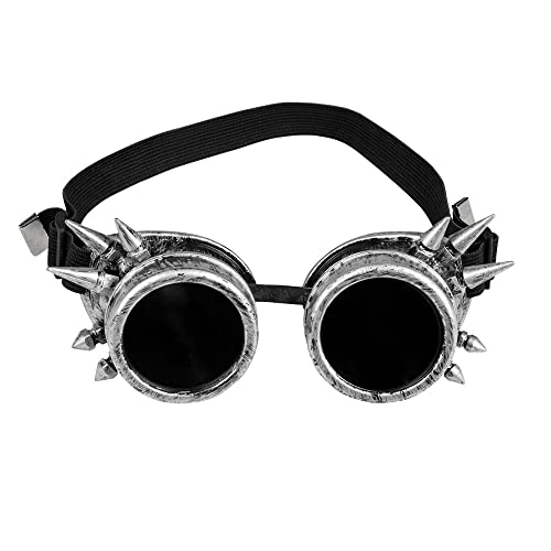 Boland - Brille Cyberpunk, Retro, Spacy, Steampunk, Dornen, Gummiband, Karneval, Halloween, Fasching, Mottoparty, Zubehör für Kostüme Boland - Brille Cyberpunk, Retro, Spacy, Steampunk, Dornen, Gummiband, Karneval, Halloween, Fasching, Mottoparty, Zubehör für Kostüme von Boland