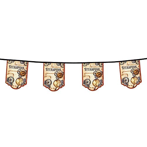 Boland 54550 - Wimpelkette Steampunk, Länge 400 cm, Zahnräder, Lupe, Fahne, Flagge, Girlande, Papierdekoration, Wanddekoration, Hängedekoration, Mottoparty, Karneval Boland 54550 - Wimpelkette Steampunk, Länge 400 cm, Zahnräder, Lupe, Fahne, Flagge, Girlande, Papierdekoration, Wanddekoration, Hängedekoration, Mottoparty, Karneval von Boland