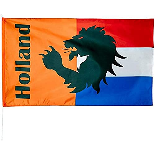 Boland 61801 - Dekorationsfahne Holland, Größe 90 x 150 cm, Niederlande, Polyester, Banner, Wanddekoration, Fußball, Weltmeisterschaft, Europameisterschaft, Löwe von Boland