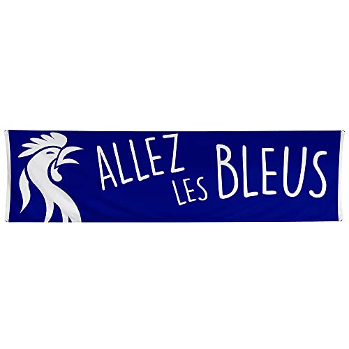 Boland 62201 - Banner Frankreich, 180 x 50 cm, Allez les Bleus, Dekoration, Mottoparty, Geburtstag, EM, WM, Fanartikel von Boland