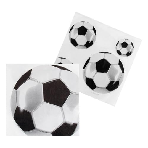 Boland 62522 - Party-Servietten Fußball, 20 Stück, 33 x 33 cm, Mundtuch, Tisch-Dekoration, 100 % Papier, Geburtstag, Mottoparty von Boland