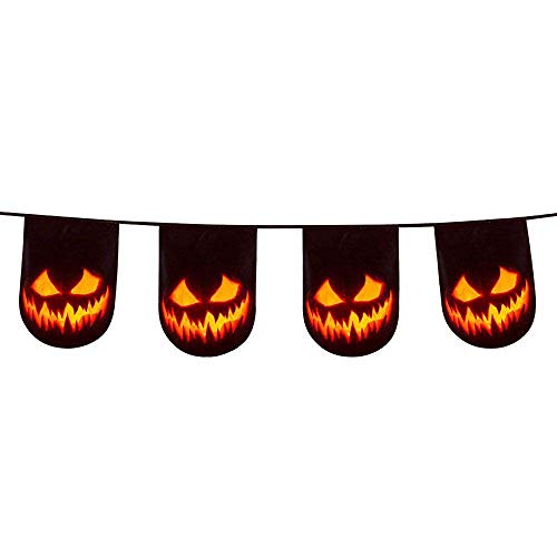 Boland 72300 - Wimpelkette Gruseliger Kürbis, schwarz/orange, Kostüm-Accessoire, Halloween-Accessoire Boland 72300 - Wimpelkette Gruseliger Kürbis, schwarz/orange, Kostüm-Accessoire, Halloween-Accessoire von Boland