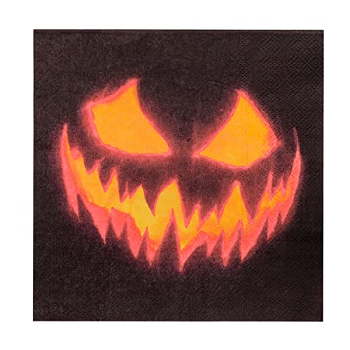 Boland 72320 - Party-Servietten Creepy Pumpkin, 20 Stück, 33 x 33 cm, Mundtuch, Tisch-Dekoration, 100 % Papier, Geburtstag, Mottoparty von Boland