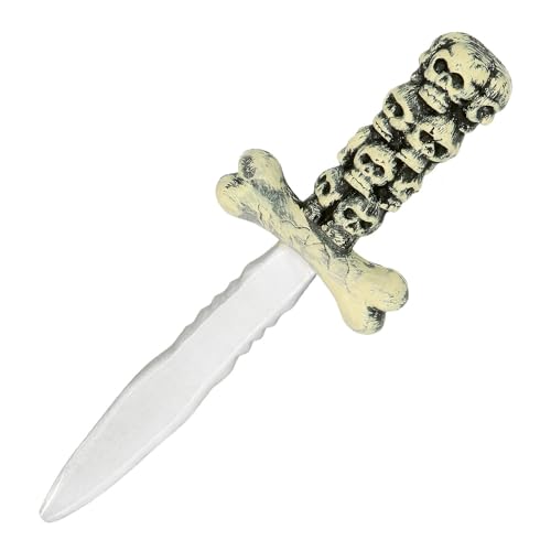 Boland 72342 - Dolch mit Totenkopf, 30 cm, Spielzeugwaffe für Rollenspiele und Mottoparty, Zubehör für Faschingskostüme von Boland