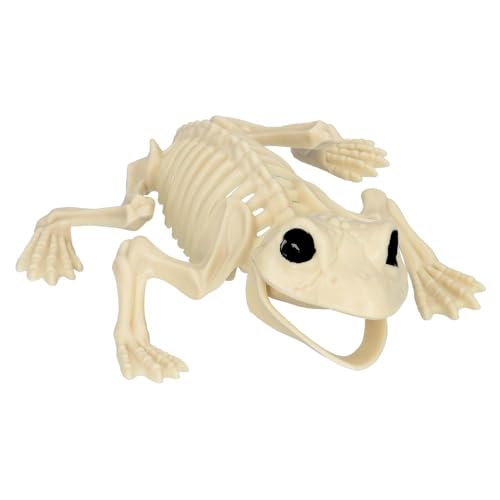 Boland 72408 - Frosch-Skelett, Größe 17 cm, beweglicher Mund, Frog, Kröte, Attrappe aus Kunststoff, Dekoration für Halloween, Karneval oder Mottoparty von Boland