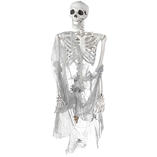 Boland 73040 - Hängendes Skelett, Größe 140 cm, Dekoration, Hängedekoration, Aufhänger, Halloween, Karneval, Mottoparty von Boland