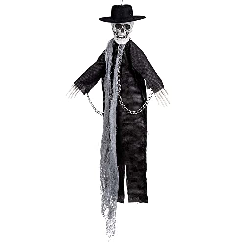 Boland 73062 - Hängender Skelett-Priester, Größe 150 cm, Dekoration, Hängedekoration, Aufhänger, Halloween, Karneval, Mottoparty von Boland
