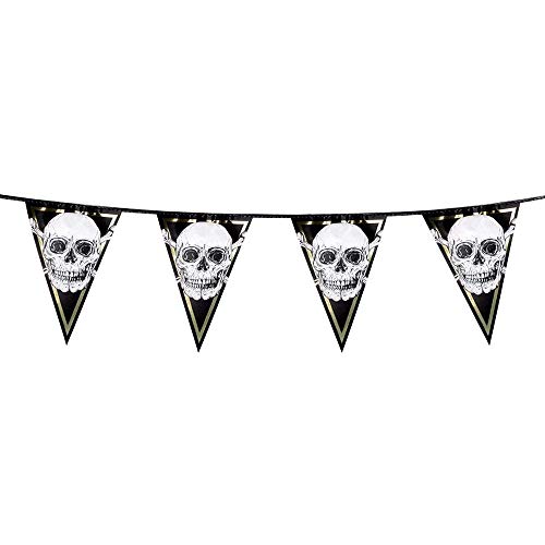 Boland 74101 - Wimpelkette Pirat, Länge 4 m, Hängedekoration, Girlande, Dekoration, Totenkopf, Halloween, Geburtstag, Mottoparty, Karneval Boland 74101 - Wimpelkette Pirat, Länge 4 m, Hängedekoration, Girlande, Dekoration, Totenkopf, Halloween, Geburtstag, Mottoparty, Karneval von Boland