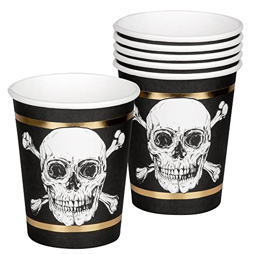 Boland 74112 - Partygeschirr Trinkbecher Pirat, 6 Stück, Fassungsvermögen 25 cl, umweltfreundliche Pappbecher, Einwegbecher, Totenkopf, Freibeuter, Mottoparty, Geburtstag, Überraschungsparty Boland 74112 - Partygeschirr Trinkbecher Pirat, 6 Stück, Fassungsvermögen 25 cl, umweltfreundliche Pappbecher, Einwegbecher, Totenkopf, Freibeuter, Mottoparty, Geburtstag, Überraschungsparty von Boland