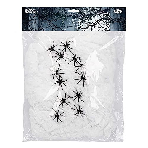 Boland 74417 - Spinnennetz mit Deko-Spinnen, 250 Gramm Gewebe und 12 kleine Kunststoff-Spinnen, Dekoration für Halloween, Karneval und Mottoparty Boland 74417 - Spinnennetz mit Deko-Spinnen, 250 Gramm Gewebe und 12 kleine Kunststoff-Spinnen, Dekoration für Halloween, Karneval und Mottoparty von Boland