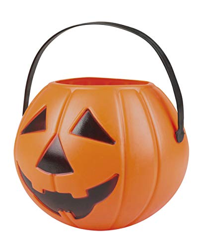 Boland 74589 - Kürbis Eimer circa 16 x 14 cm, Tasche für Partydeko, Dekoration für Halloween, Karneval und Mottoparty von Boland