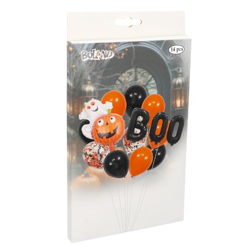Boland 74677 - Luftballon Set für Halloween, Dekoration mit Folienballons, Konfettiballons und Zubehör von Boland