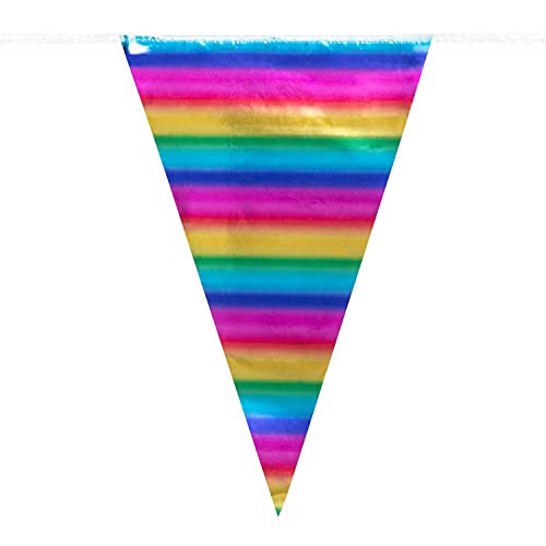 Boland 74738 - Folien-Wimpelkette Regenbogen, Länge 10 m, mehrfarbige Girlande aus Kunststoff, Hänge-Dekoration, Geburtstag, CSD, Karneval, Mottoparty Boland 74738 - Folien-Wimpelkette Regenbogen, Länge 10 m, mehrfarbige Girlande aus Kunststoff, Hänge-Dekoration, Geburtstag, CSD, Karneval, Mottoparty von Boland