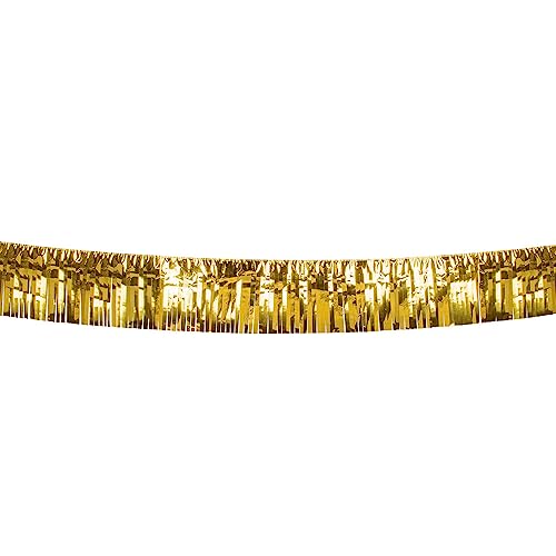 Boland - Fransen Girlande Metallic, Länge 6 Meter, Gold, Hängedekoration aus Kunststoff, Mottoparty, Geburstag, Hochzeit, Karneval, Party Deko von Boland